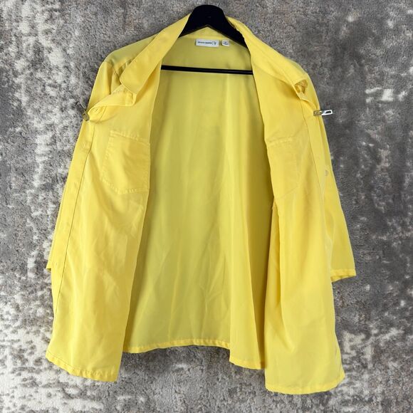 Susan Graver Plus Size 1X Casual Button Collar Top Yellow 3/4 Sleeve Pockets - Picture 3 of 8